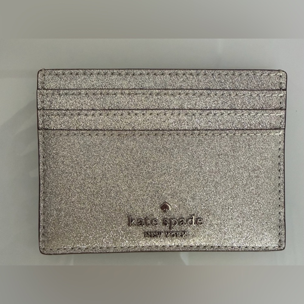 Kate Spade Metallic Silver Card Holder